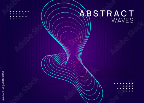 Night Club Magazine. Dance Design. Party Concert Graphic. Green Night Club Flyer. Violet Fest Background. Trance Vector. Psychedelic Audio Illustration. Blue Night Club Magazine