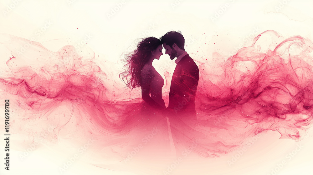 Fototapeta premium Vbrant colored illustration of love