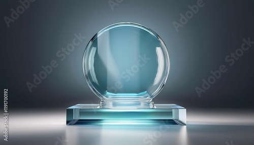 empty glass trophy mockup clear acrylic award design template for a transparent crystal prize plate