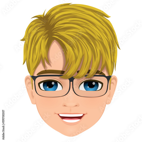 smiling blond hair boy head