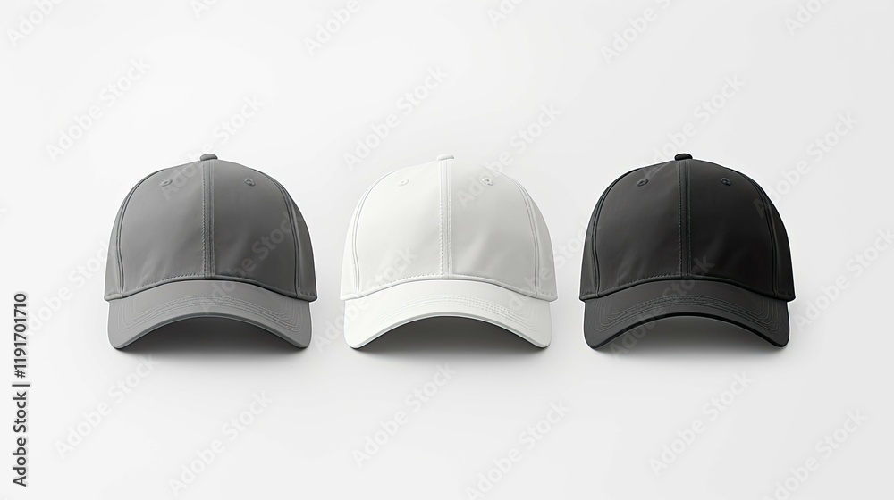 Three hats are displayed on a white background Three hats are displayed on a white background