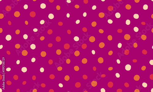 Seamless spotted pattern with abstract round shapes. Ideal for textile fabrics, wallpapers, or poster backgrounds with a creative geometric style.