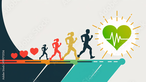 graphic illustration of exercise achievement toward health