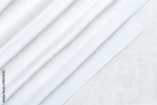 White Fabric Drapes Over a Textured Surface in a Diagonal Composition, Creating an Abstract Design.