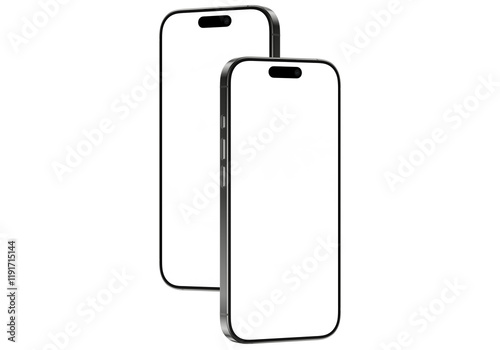 smart phones  isolated on empty background for making mockup and advertising premium png photo	