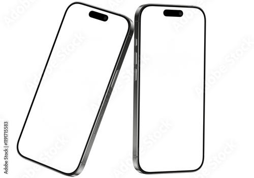 smart phones  isolated on empty background for making mockup premium png photo	
