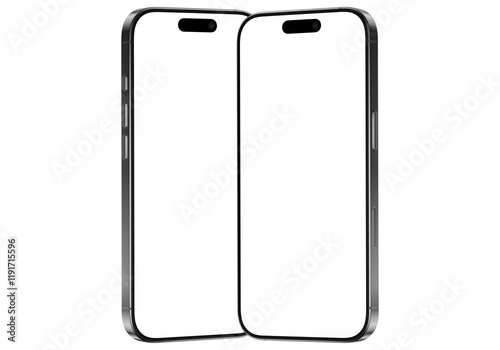 smart phones  isolated on empty background for making mockup premium png photo	