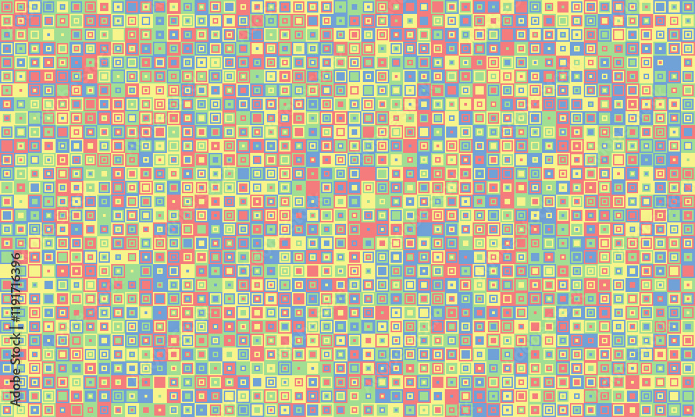 Fototapeta premium Textured cube pattern with colourful tiles and elegant symmetry. Ideal for graphic design projects, backgrounds, and trendy decorative material.