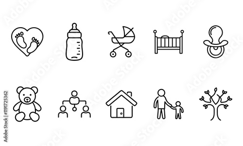 Family and Parenting Icons Set