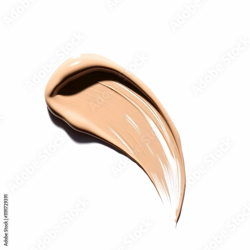 Liquid Foundation Makeup Swatch Creates a Smooth, Elegant Swirl on a White Background