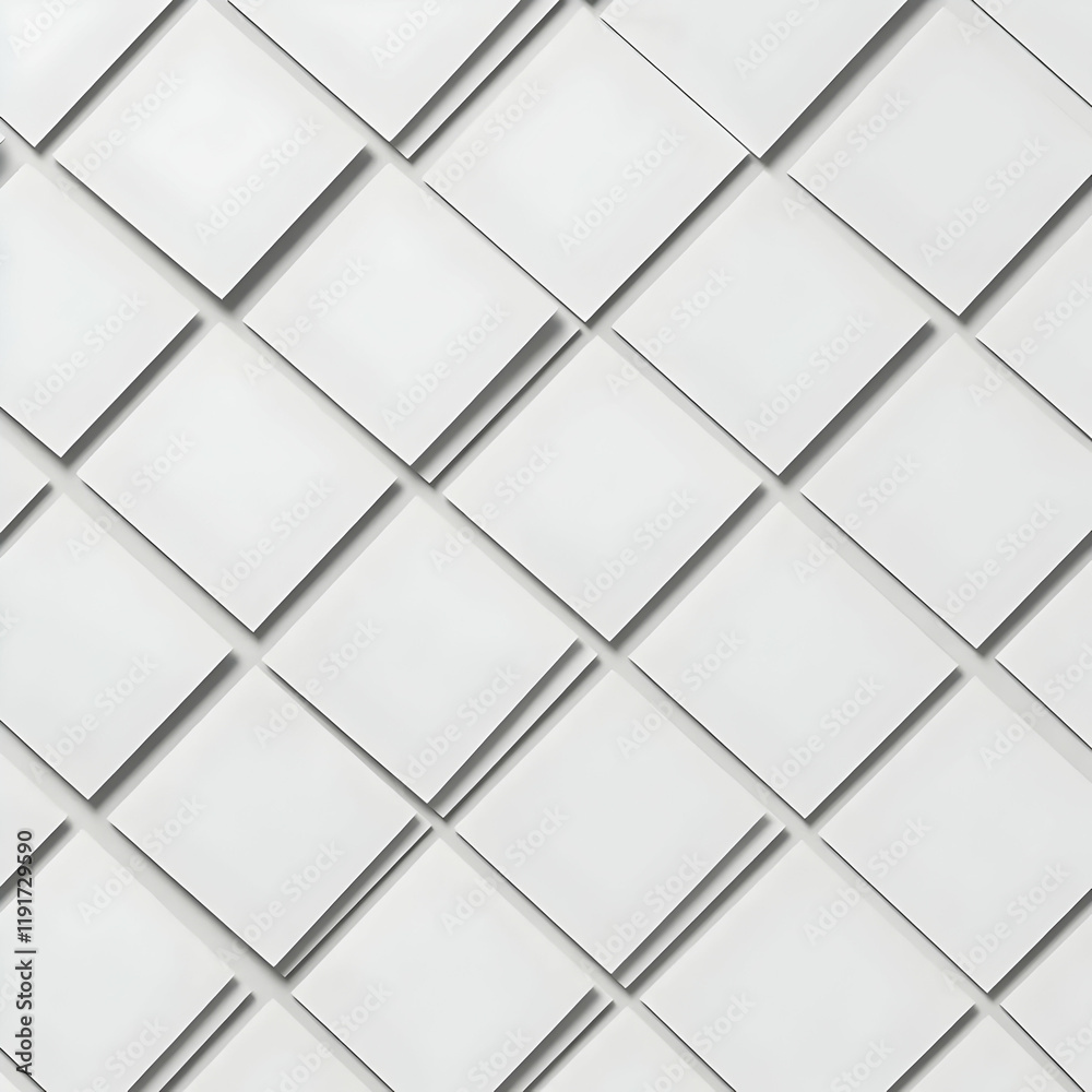 Blank White Square Cards Form a Geometric Pattern on a White Surface for Mockup Design or Template Blank White Square Cards Form a Geometric Pattern on a White Surface for Mockup Design or Template