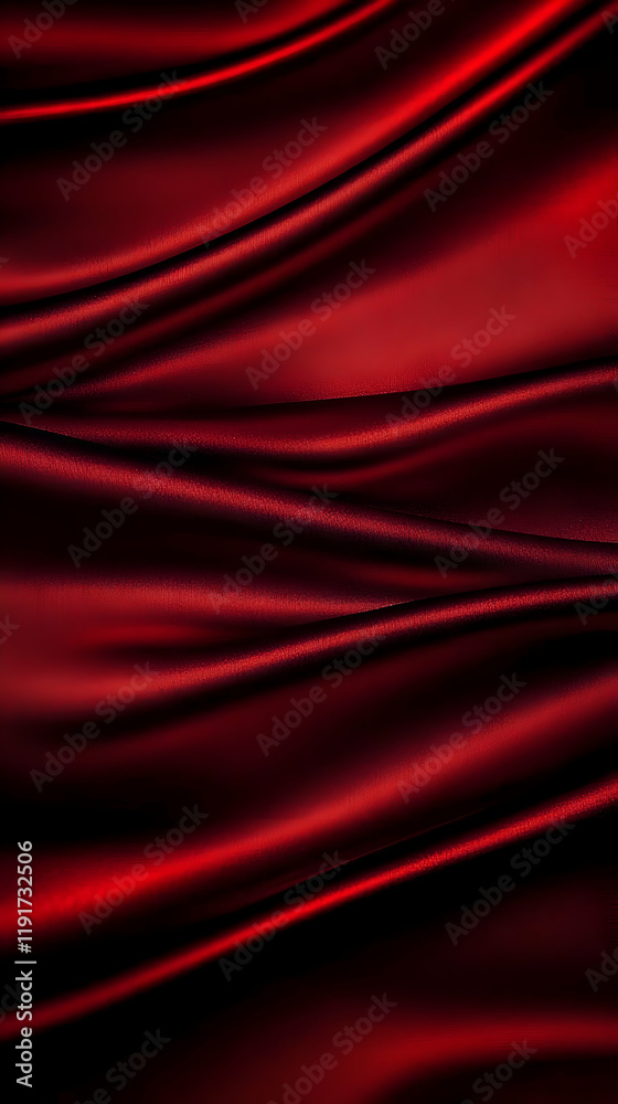 Fototapeta premium Luxurious Red Silk Fabric Flows Elegantly, Creating a Smooth, Radiant Background