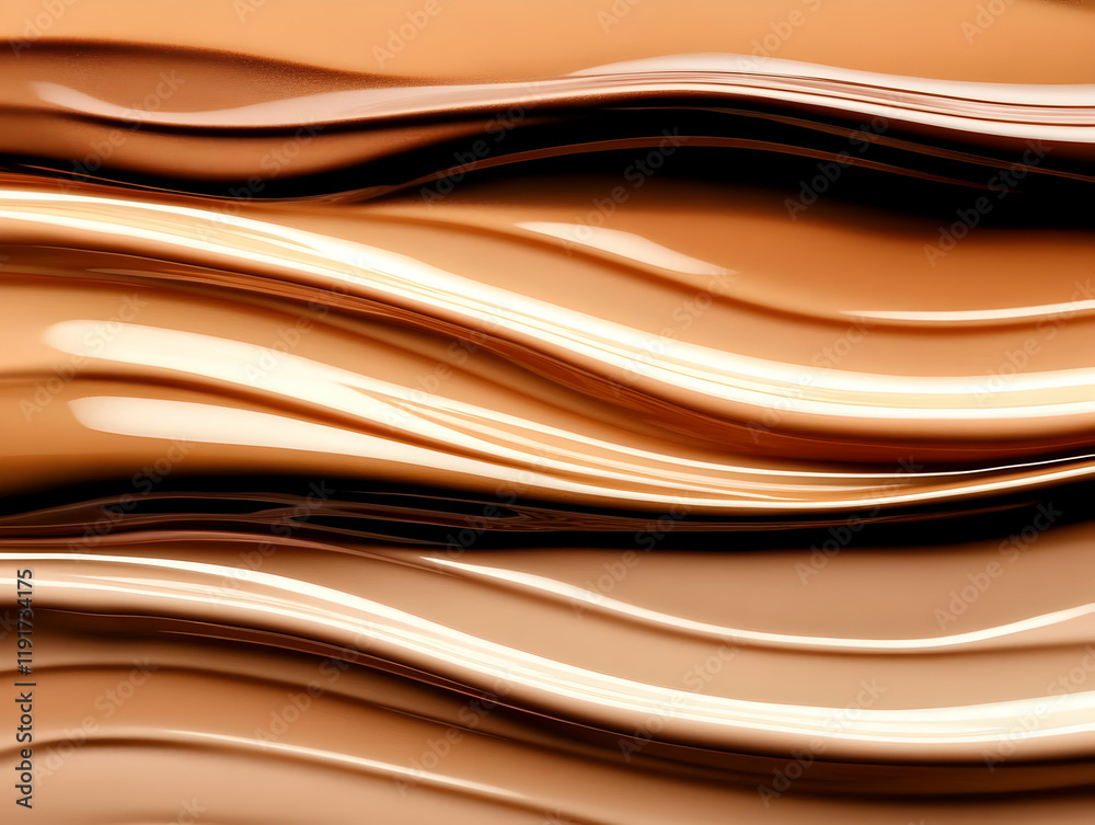 Liquid Foundation Makeup Swirls Creates Smooth, Flowing Texture in Warm Brown Hues Liquid Foundation Makeup Swirls Creates Smooth, Flowing Texture in Warm Brown Hues