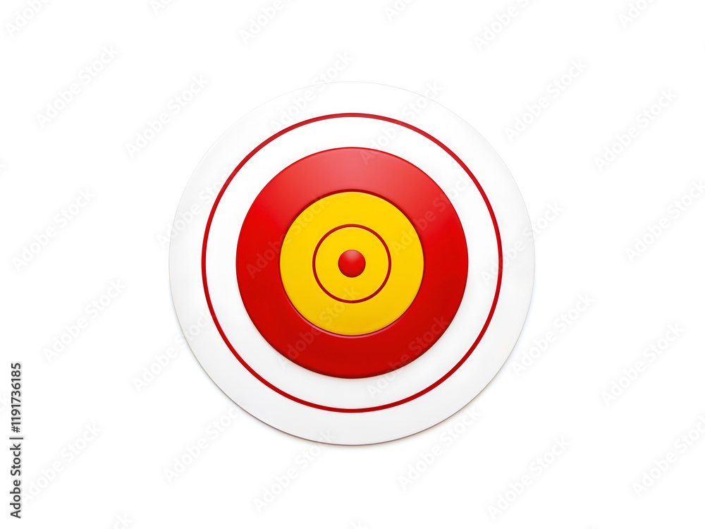 Bright yellow bullseye target with layered concentric circles, ideal for sports and branding. Generative AI Bright yellow bullseye target with layered concentric circles, ideal for sports and branding. Generative AI