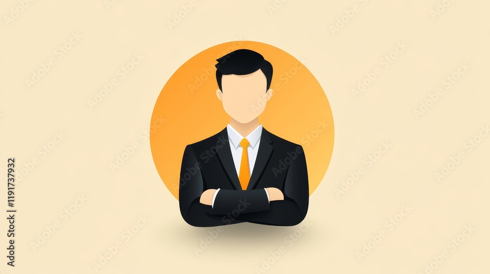 Confident businessman in suit with crossed arms, a portrait of professional authority and leadership Confident businessman in suit with crossed arms, a portrait of professional authority and leadership