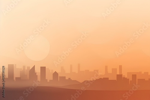 city skyline at sunset