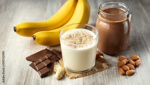 Wallpaper Mural Generated image Natural protein shake for athletes, diet to gain muscle mass, natural supplement Torontodigital.ca