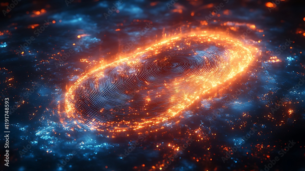 Fiery link swirling galaxy backdrop, digital art Fiery link swirling galaxy backdrop, digital art