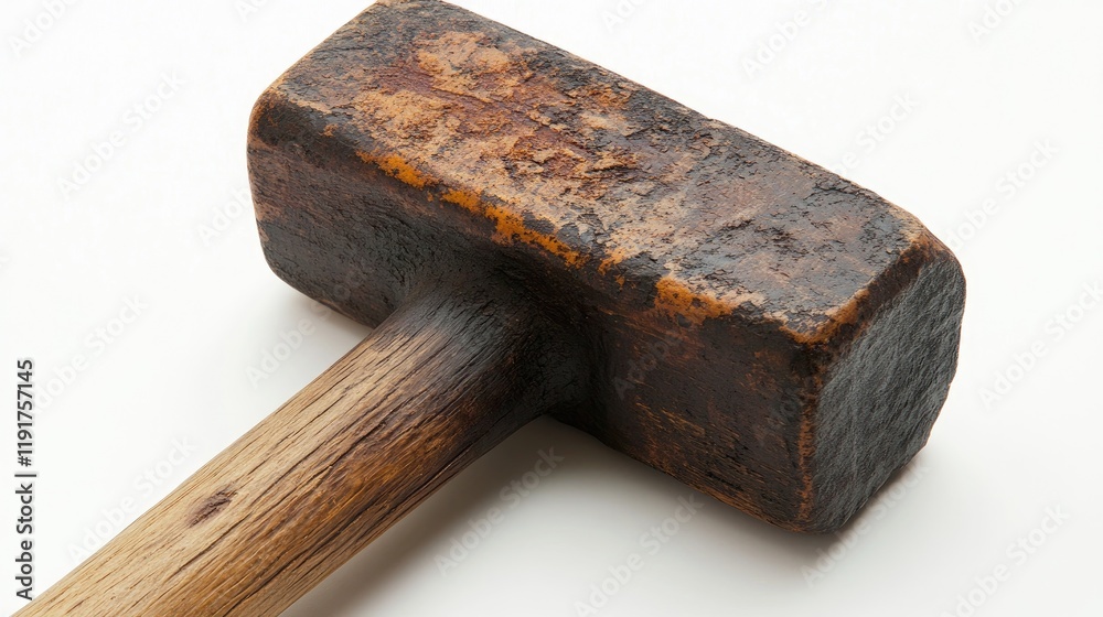 A well-used rubber hammer showing signs of wear on the head. A well-used rubber hammer showing signs of wear on the head.