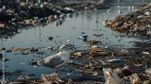 Serene Beauty. Tranquility of Waterbird in its Natural Habitat Concept