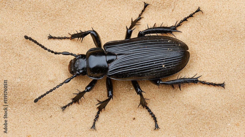 Close-Up Photography of a Black Beetle on Sand Close-Up Photography of a Black Beetle on Sand