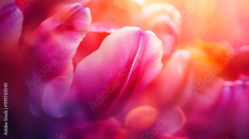 Tulips in spring with blurred bokeh background