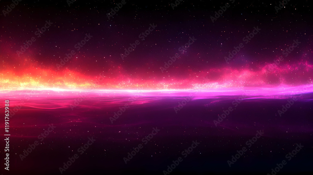 Fototapeta premium Cosmic Nebula with Vibrant Hues of Red, Pink, and Purple