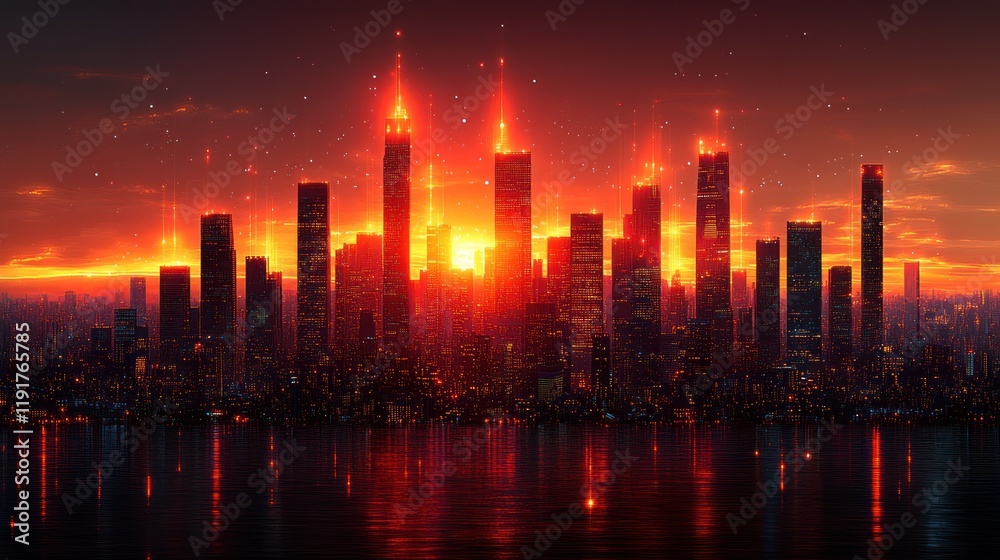 Fototapeta premium Futuristic design, Big Data lighting technology. Digital data background