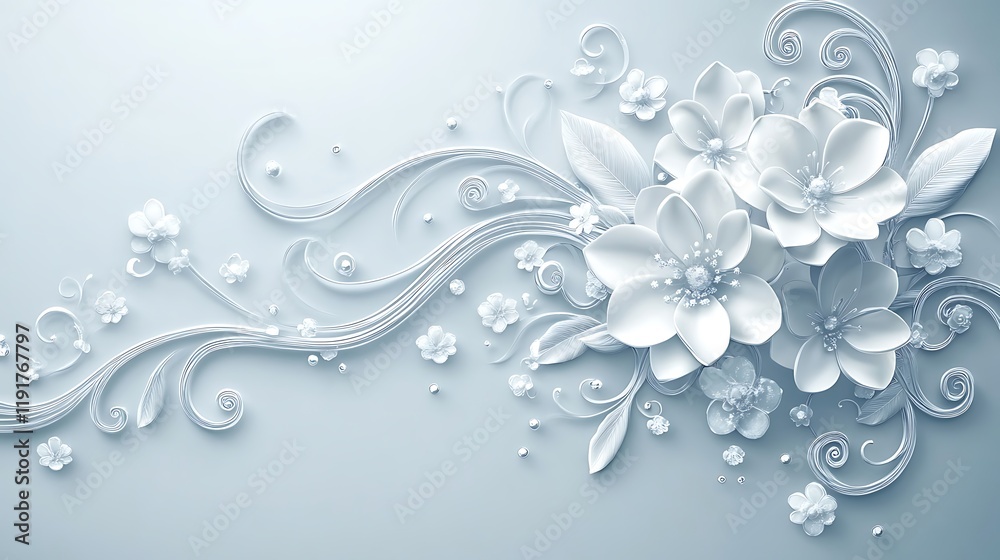Elegant White Paper Flowers Artistic Floral Design Elegant White Paper Flowers Artistic Floral Design