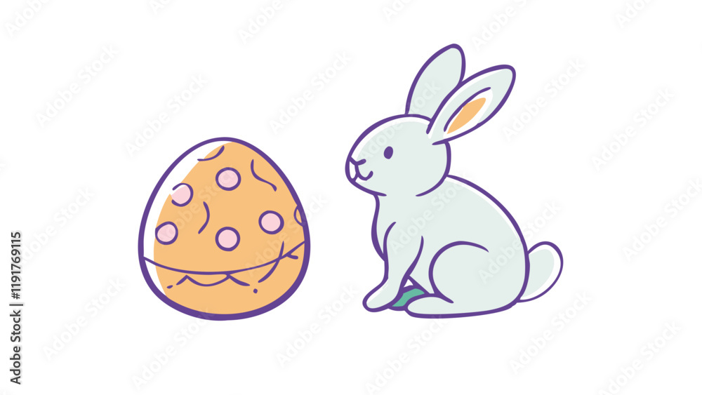 Obraz premium International Easter Day. Easter bunny with egg. Easter egg