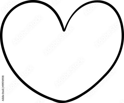 Cute simple fat heart doodle outline