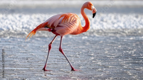 Graceful Greater Flamingo in a Water World. Serene beauty of a flamingo in its natural...