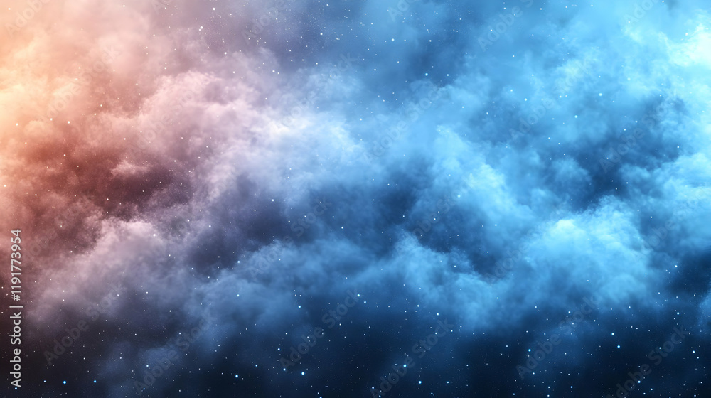 Cosmic Dreamscape: A Celestial Nebula with Blue and Pink Hues