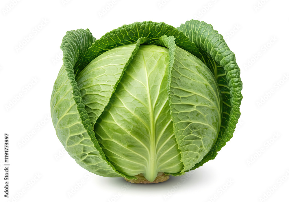 Obraz premium cabbage isolated on white background, clipping path, full depth of field