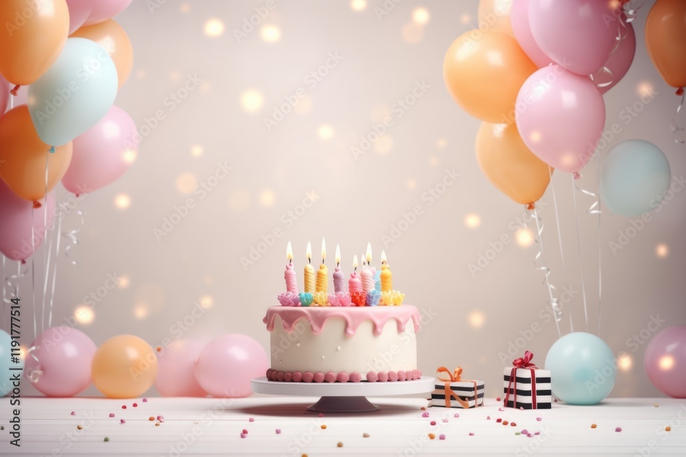 Happy Birthday cake background with copy space Happy Birthday cake background with copy space