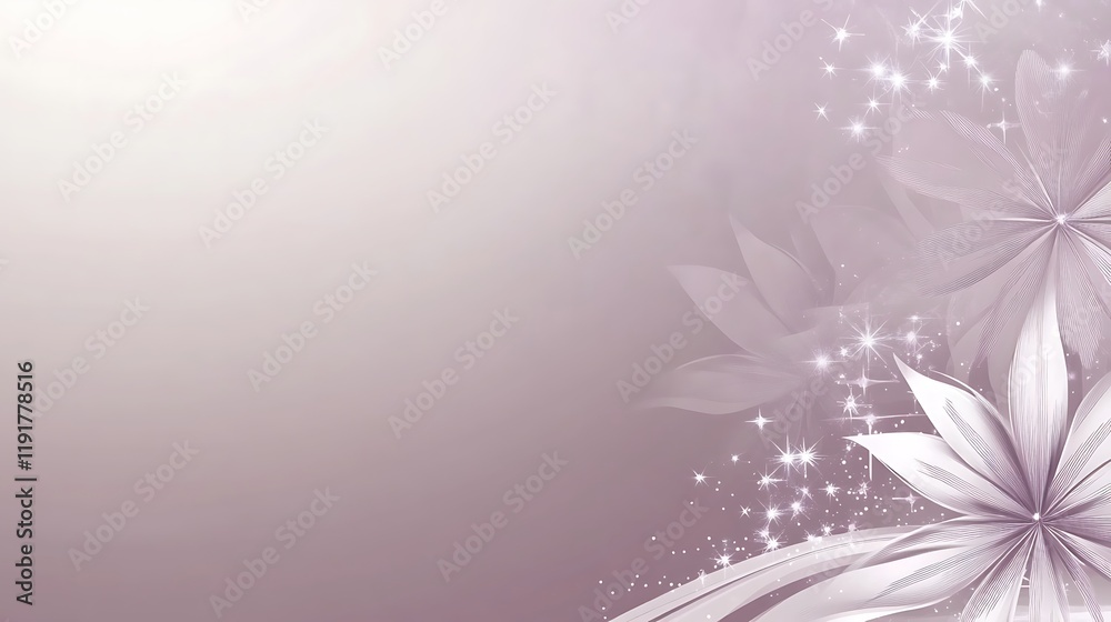 Elegant Lavender Floral Design With Sparkling Accents Elegant Lavender Floral Design With Sparkling Accents