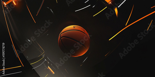 Basketball Design Background. 3D illustration. 3D rendering. generativa IA photo