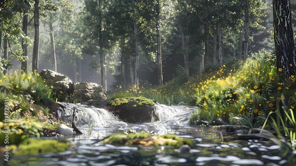 Naklejka premium natural environments using edge computing