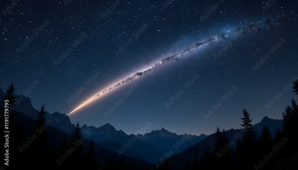 Milky Way Galaxy Over Majestic Mountains Milky Way Galaxy Over Majestic Mountains