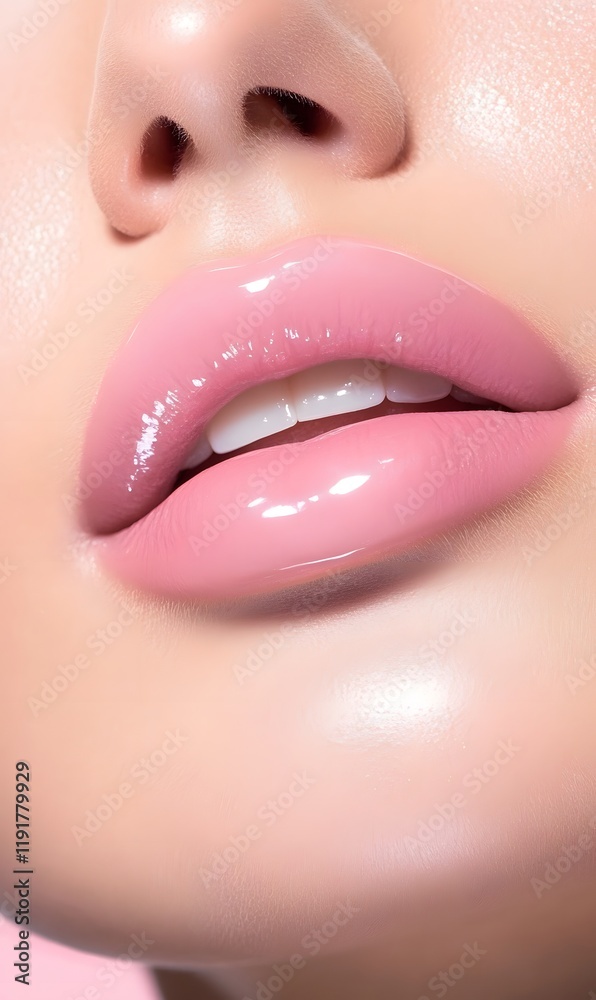 A_close-up of the soft plump lips and glossy finish,generation AI A_close-up of the soft plump lips and glossy finish,generation AI