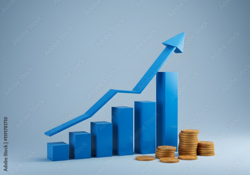 a blue financial graph growing, business growth visualised, growing graph, increasing graph, business success a blue financial graph growing, business growth visualised, growing graph, increasing graph, business success