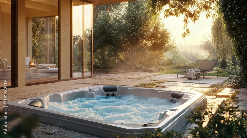 Luxurious Spa Retreat. Modern and Relaxing Bathroom Design concept Luxurious Spa Retreat. Modern and Relaxing Bathroom Design concept