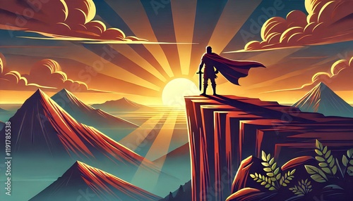 Heroic Figure on the Cliff photo