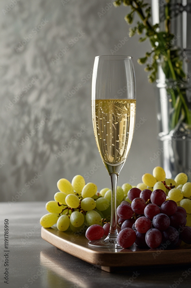 Sparkling Wine and Grapes Still Life Sparkling Wine and Grapes Still Life