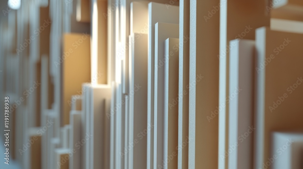 Abstract beige and white geometric shapes, 3D rendering. Abstract beige and white geometric shapes, 3D rendering.