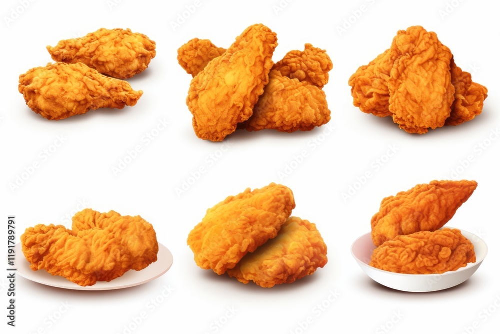 Fried chicken isolated on white Fried chicken isolated on white