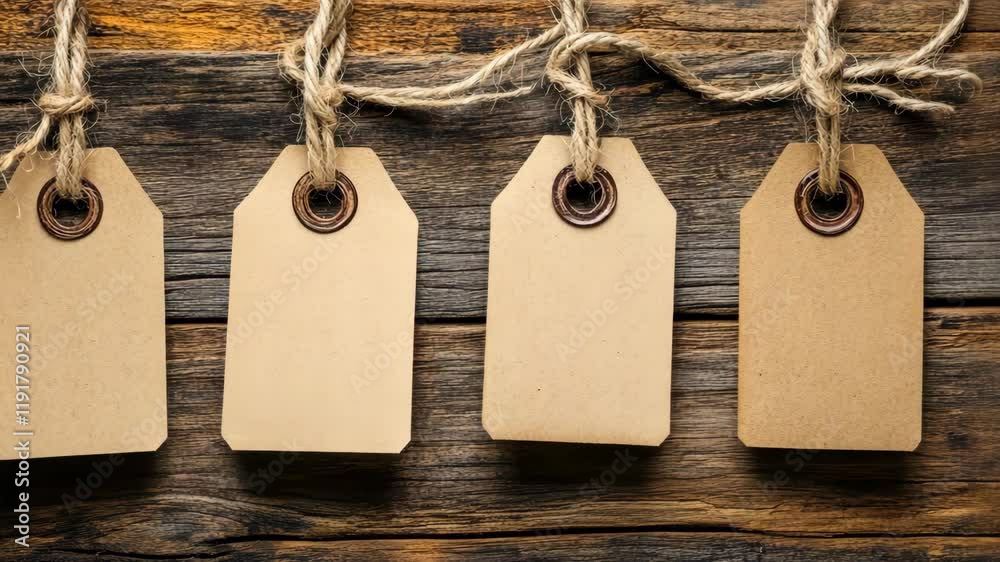 Crafting personalized gift tags on rustic wood surface for special occasions in creative DIY projects