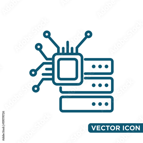 Simple Server Icon Design Template 