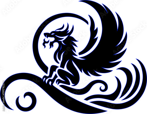 vector illustration classic sacred mythological animal symbol logo icon design.eps