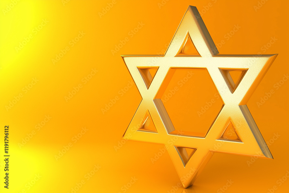 3D Jewish symbol isolated on a color background 3D Jewish symbol isolated on a color background